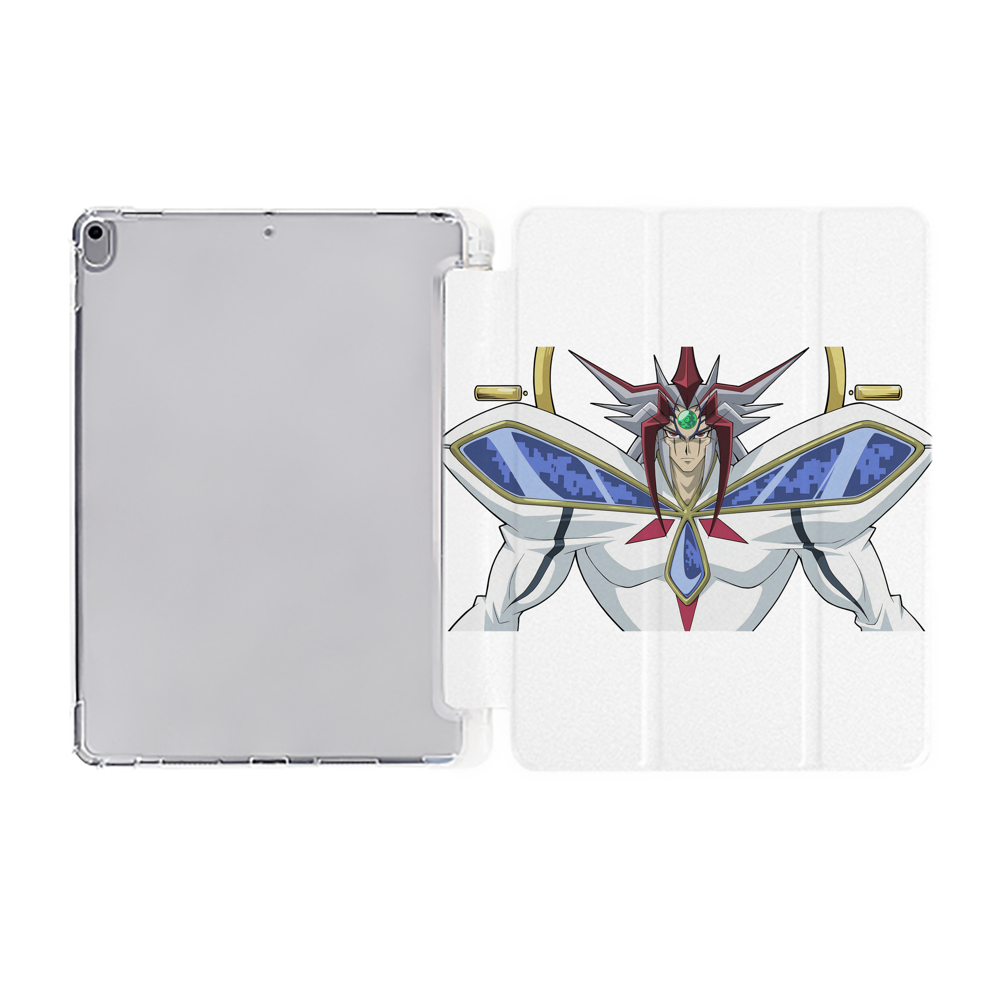 （画像用） 遊☆戯☆王 Yu-Gi-Oh! IPad ケース ペン収納付き 三つ折りスタンド PUレザー×シリコン 対応機種9.5/10.5/10.9インチ